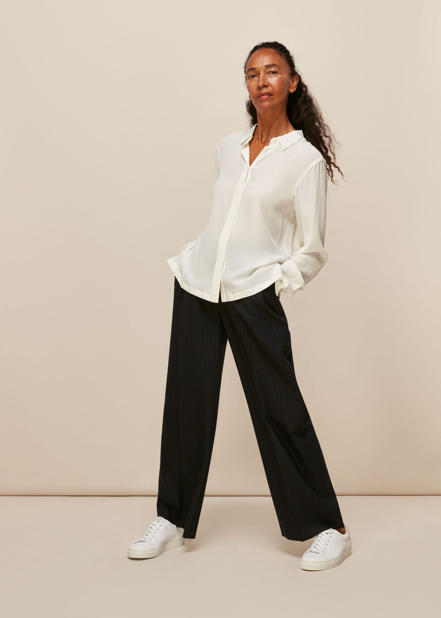 Ivory Classic Silk Shirt WHISTLES