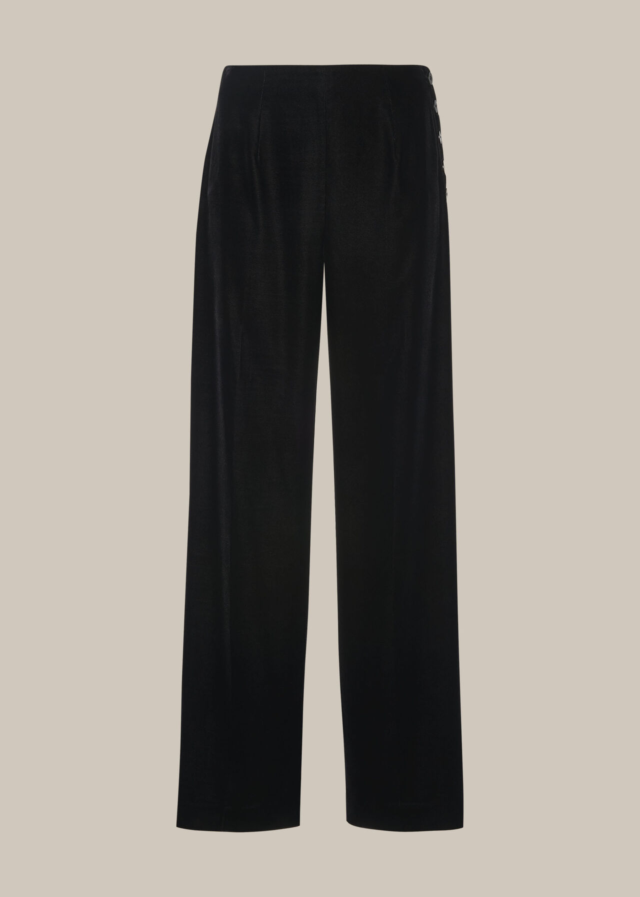 Black Side Button Velvet Trouser | WHISTLES