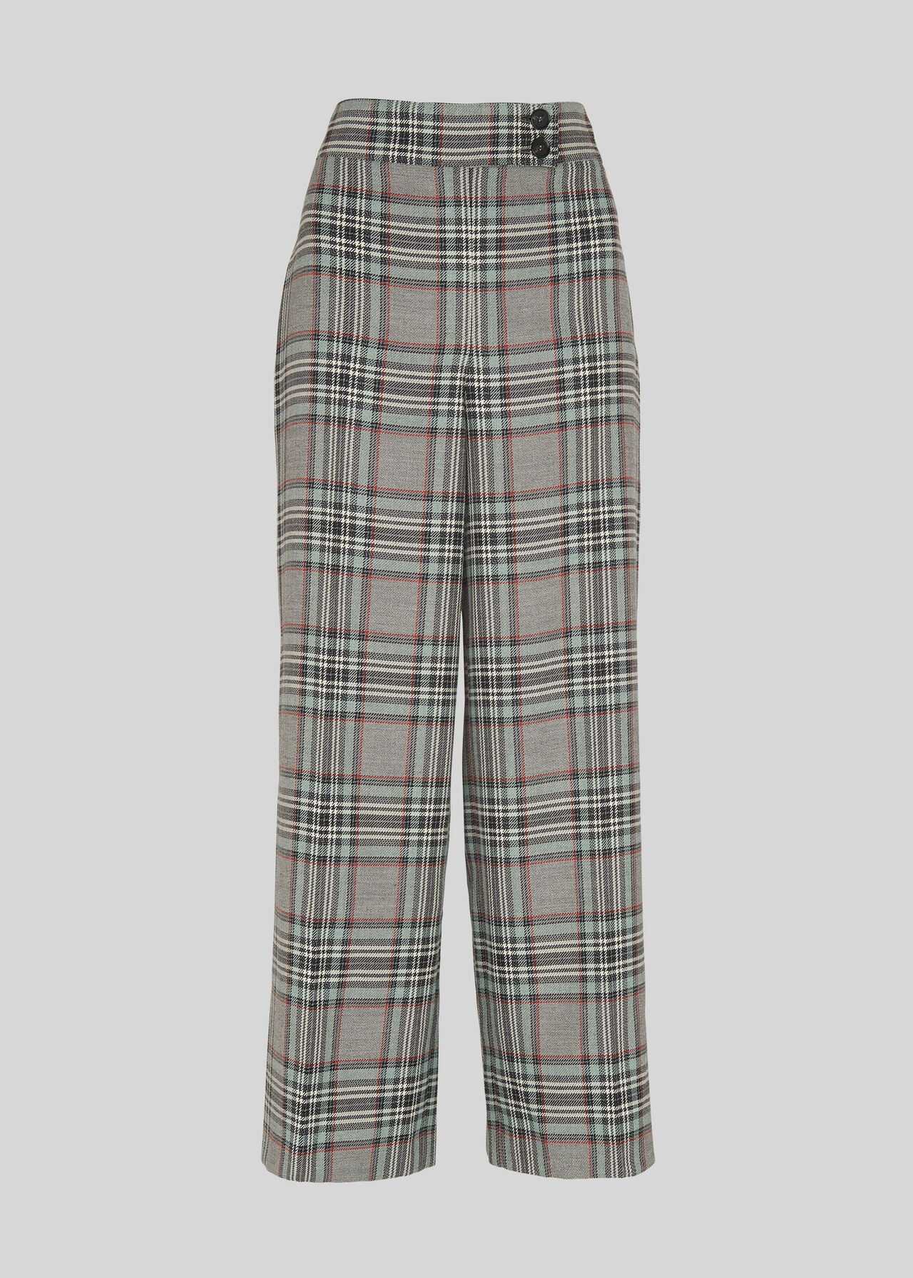 Cara Check Wide Leg Trouser Grey/Multi