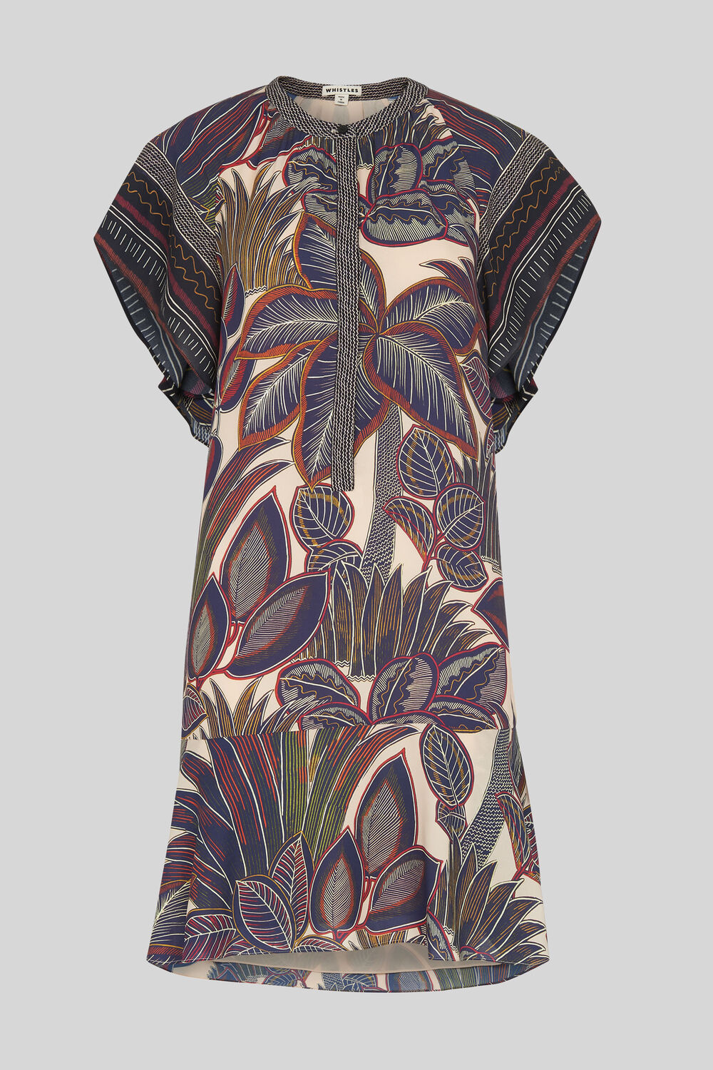 Palm Print Shirt Dress Multicolour