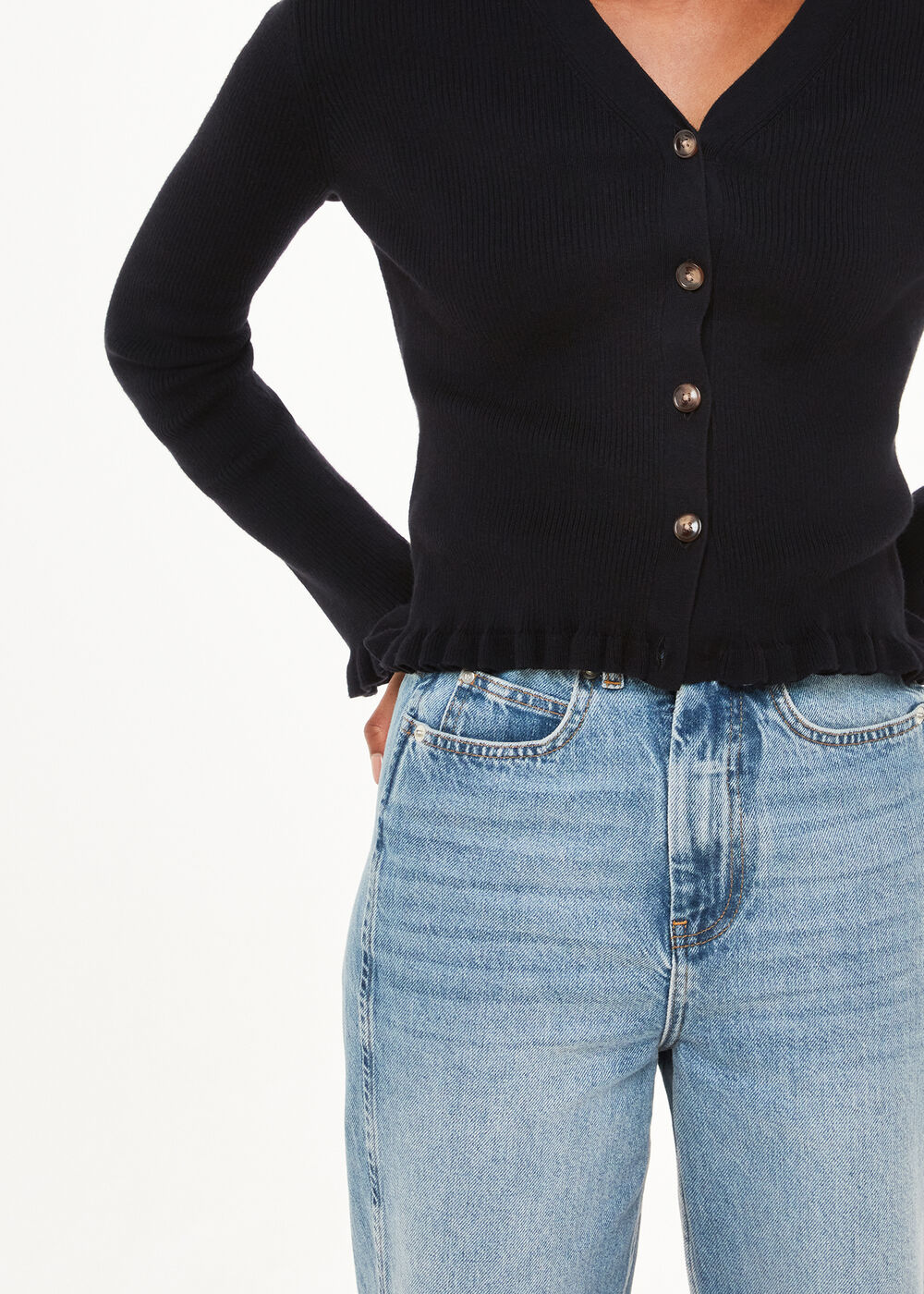 Frill Hem Cardigan