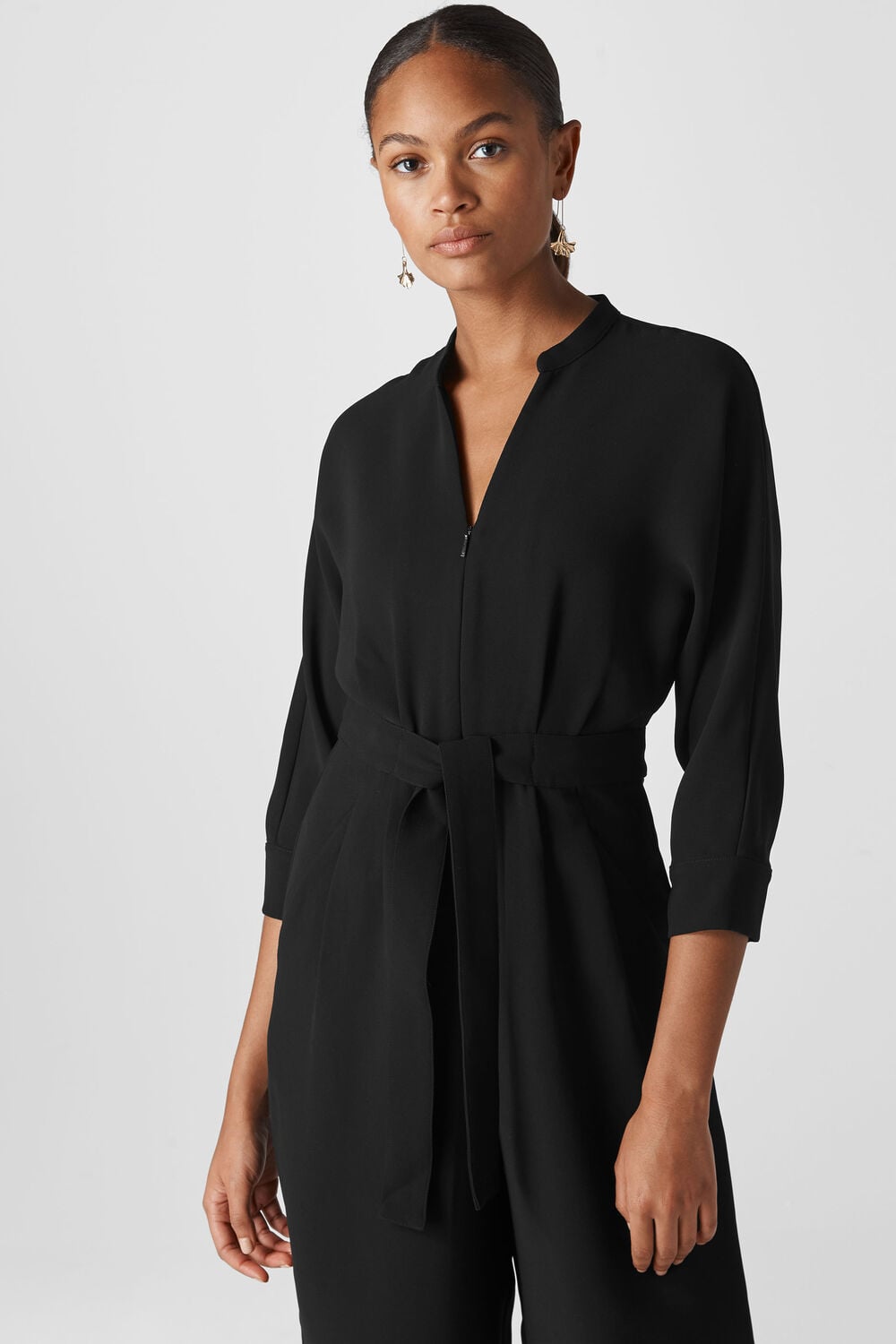Arabella Crepe Tie Jumpsuit Black