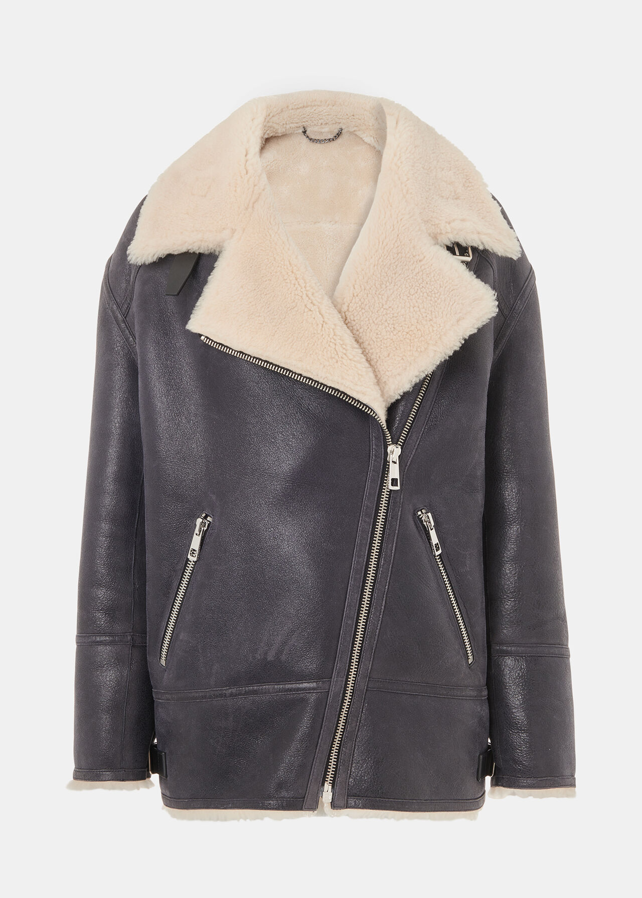 Annika Leather Aviator Jacket