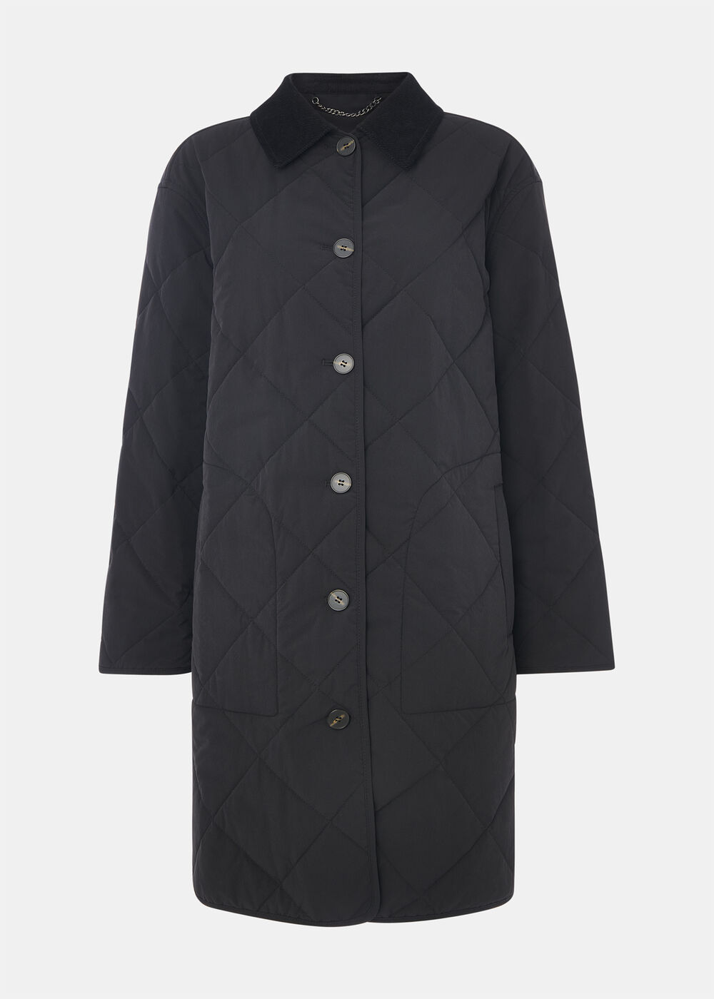 Quilted Cord Collar Coat