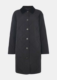 Quilted Cord Collar Coat