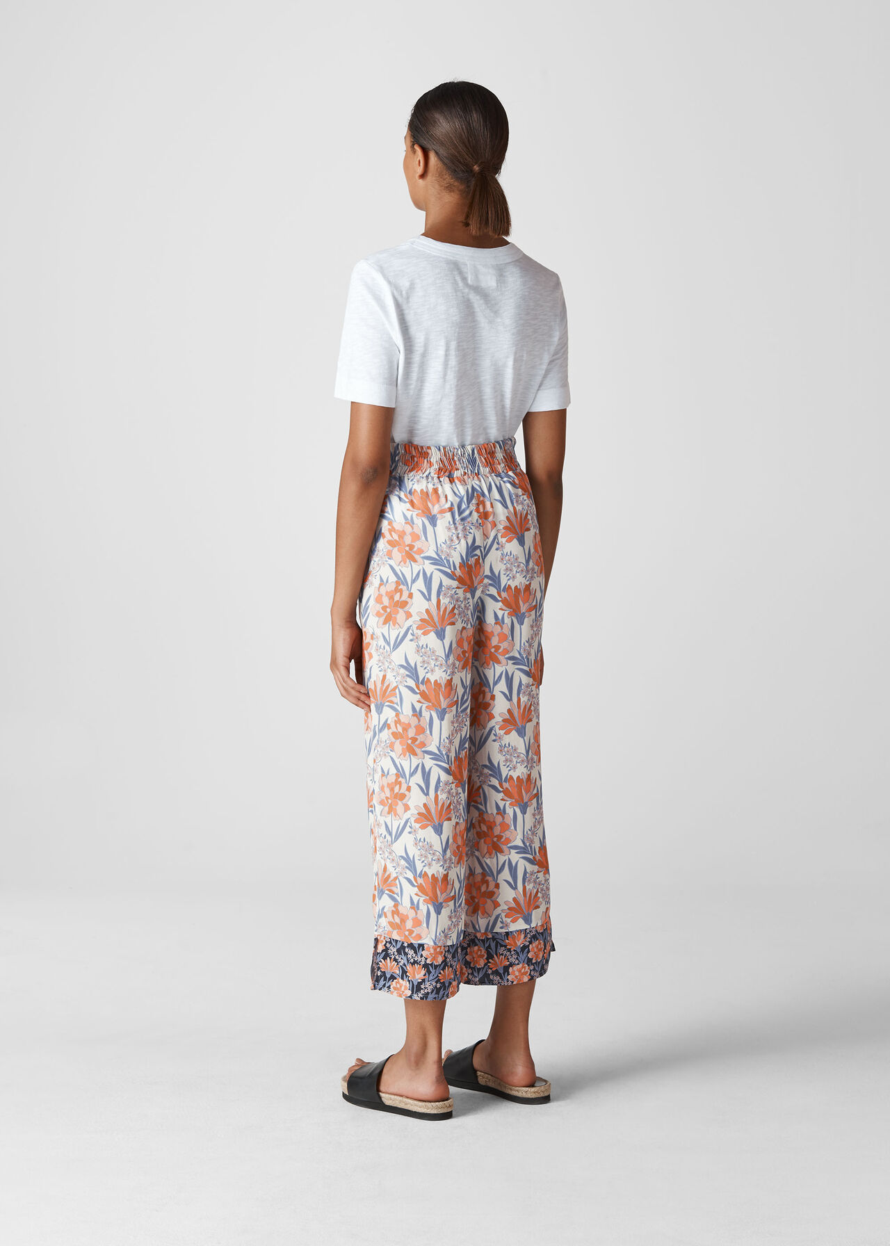 Floral Border Print Trouser Multicolour