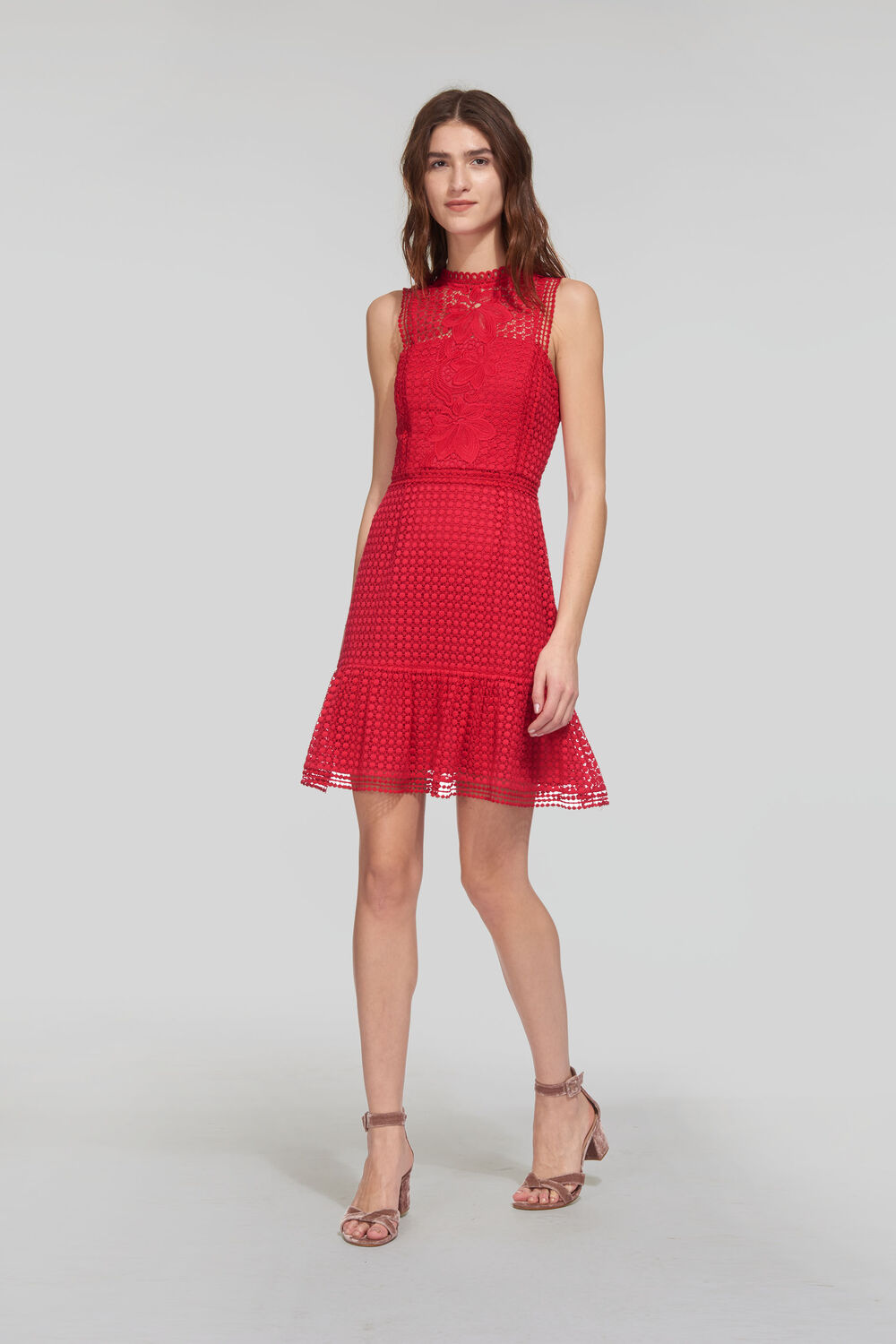 Flo Embroidered Dress Raspberry