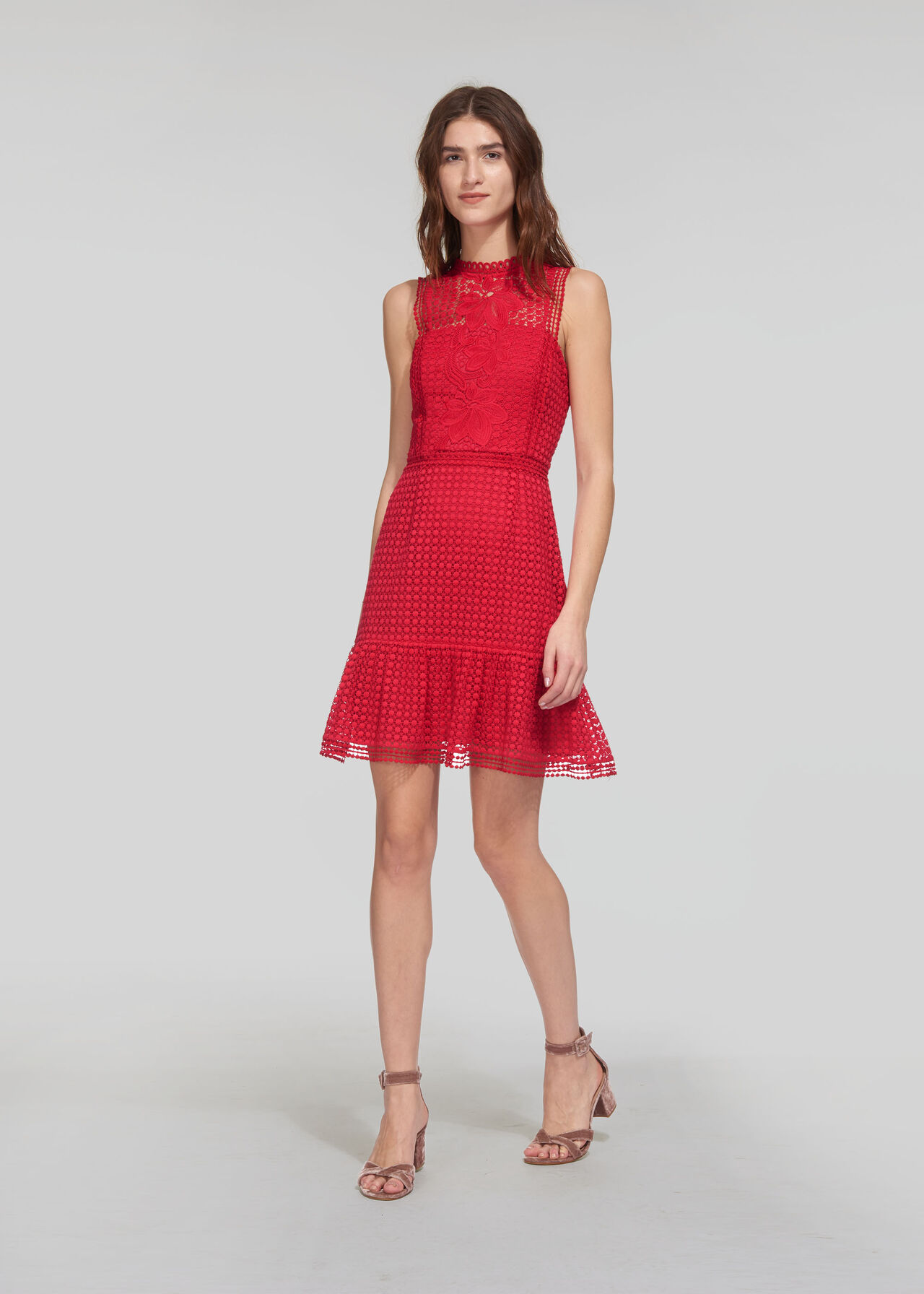 Flo Embroidered Dress Raspberry