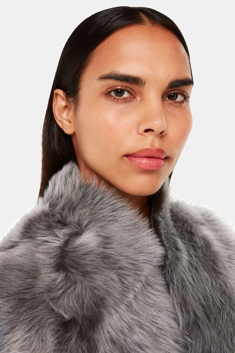 Grey Short Toscana Sheepskin Gilet