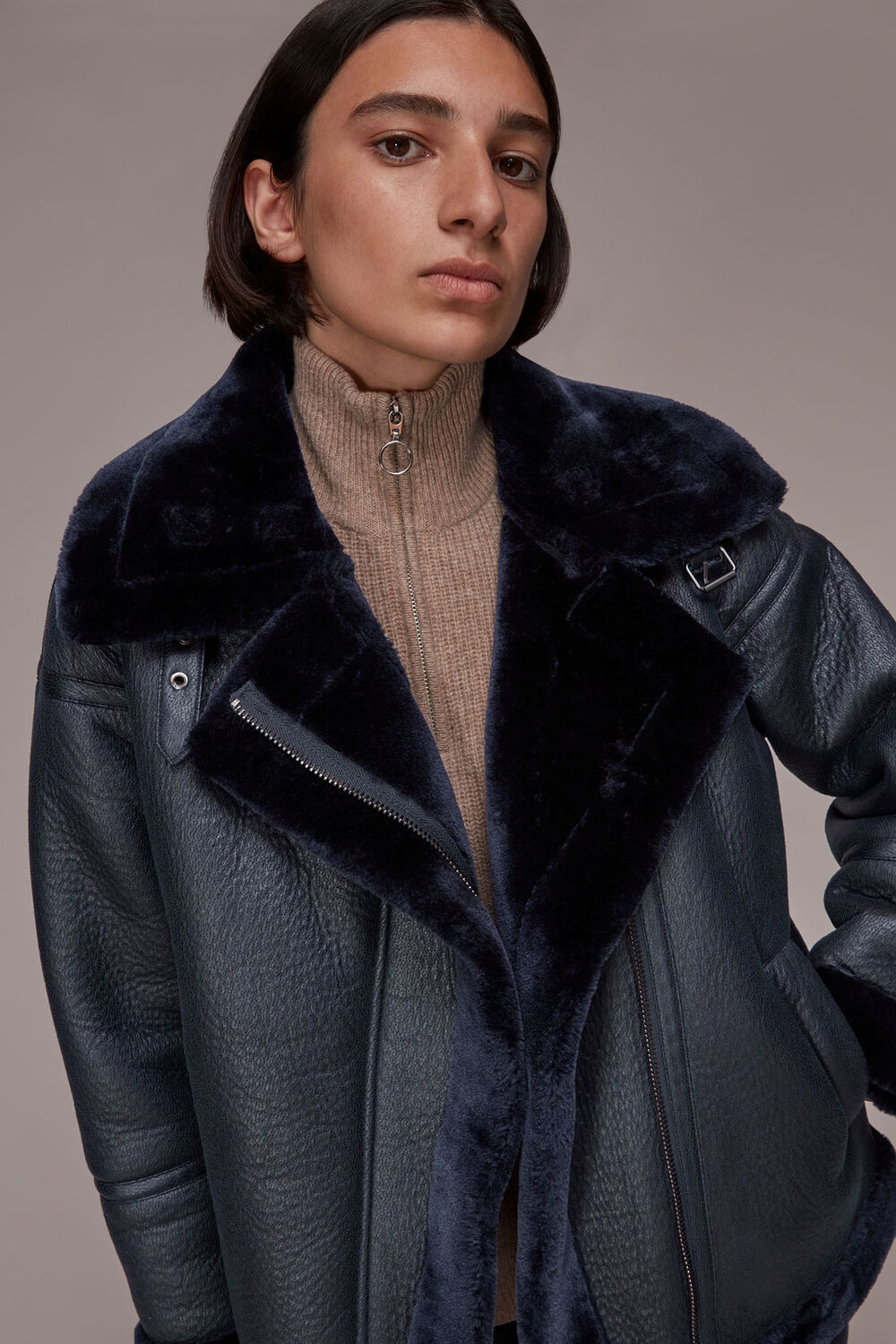 Lauren Faux Fur Biker