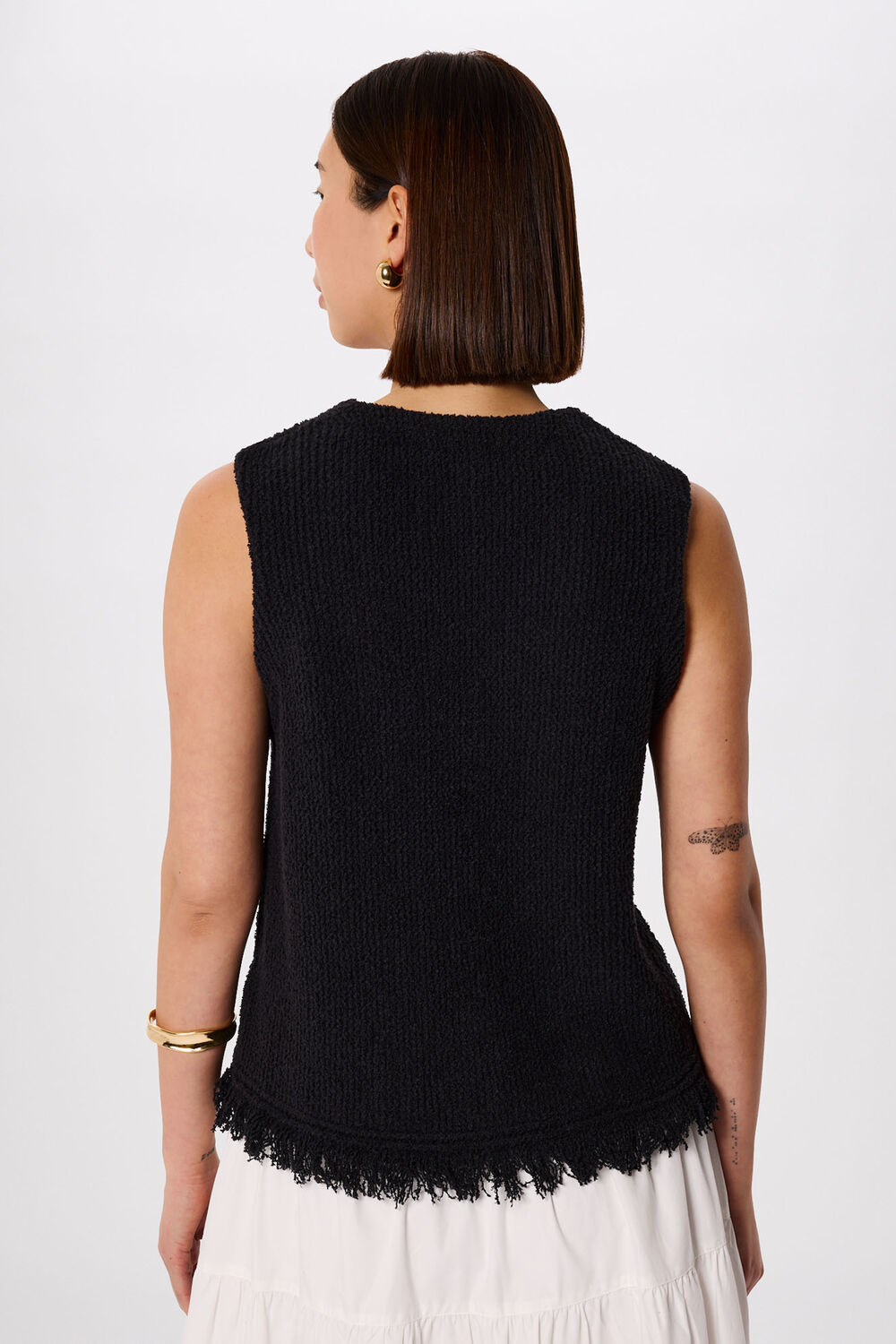 Cotton Boucle Fringe Tank