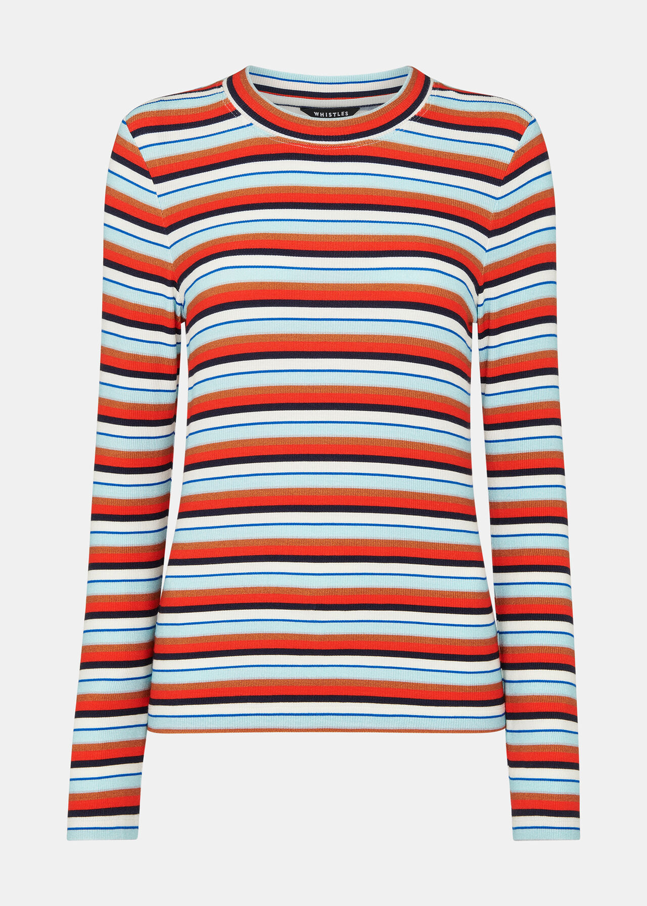 Stripe Ribbed Crew