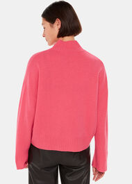 Wool Double Trim Funnel Neck