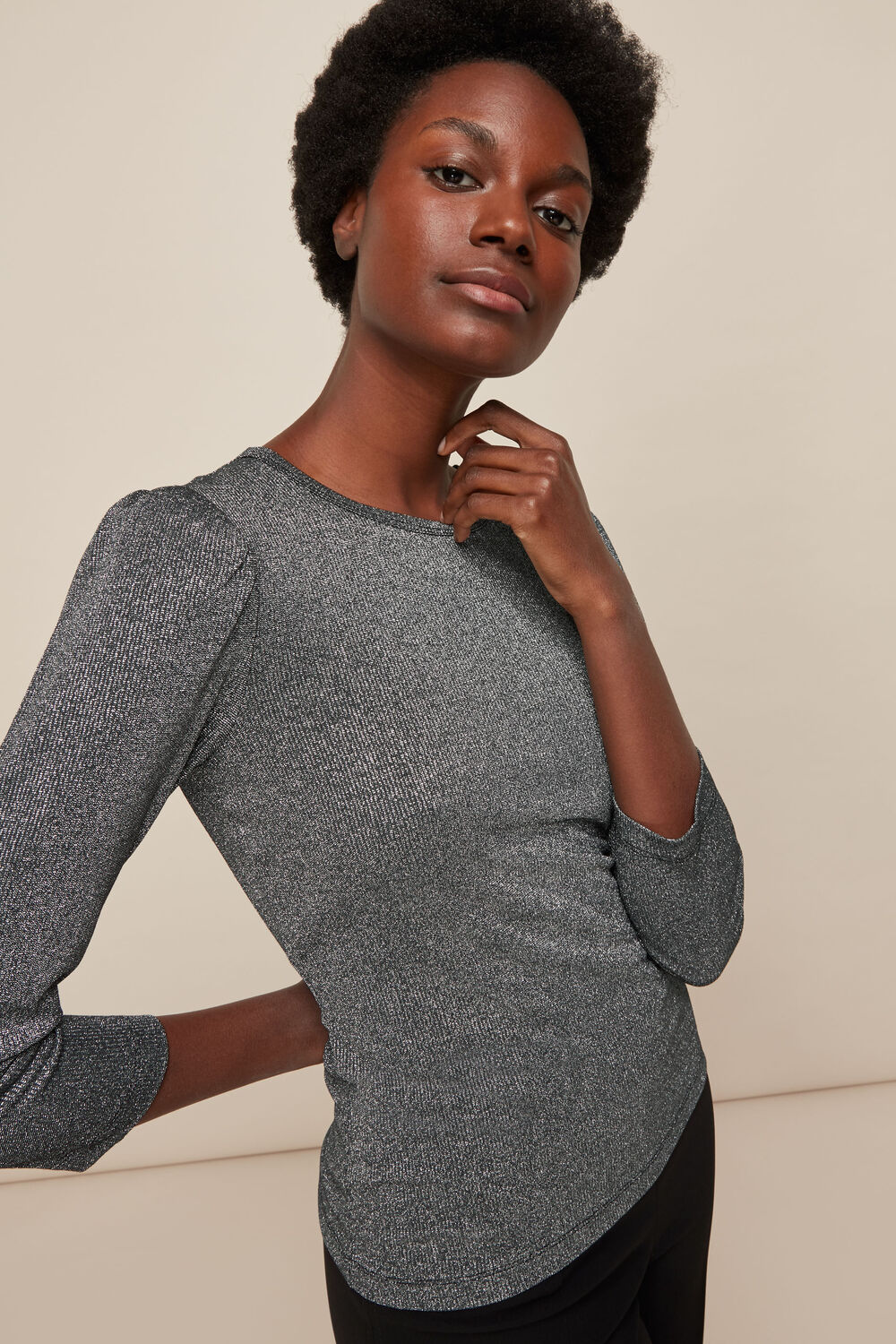 Puff Sleeve Sparkle Top