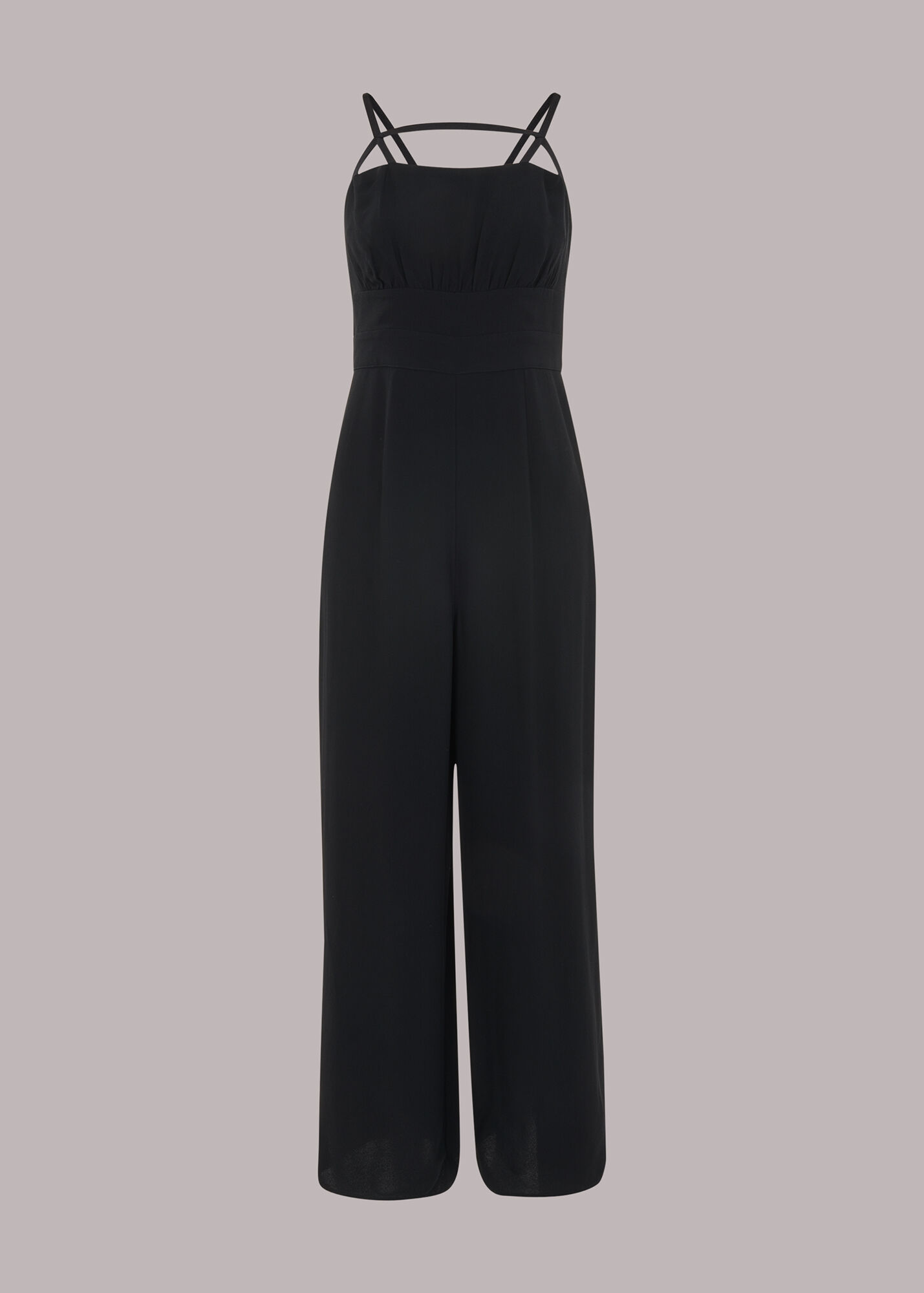 Black Reece Strap Detail Jumpsuit WHISTLES