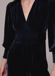 Maisey Shirred Velvet Jumpsuit