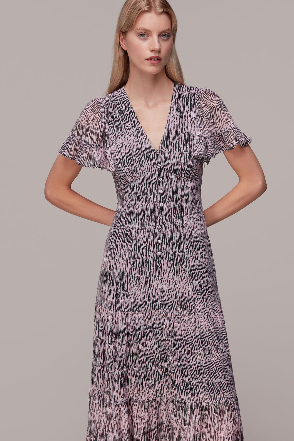Tiger Dobby Midi Dress