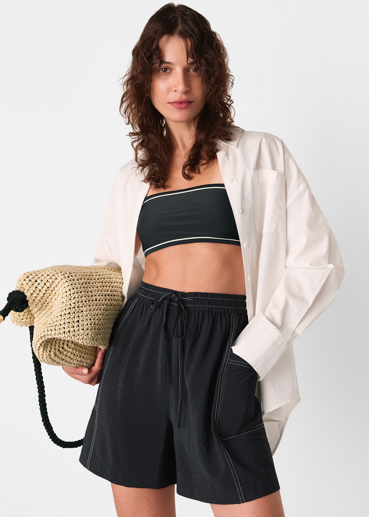 Contrast Stitch Pull On Short