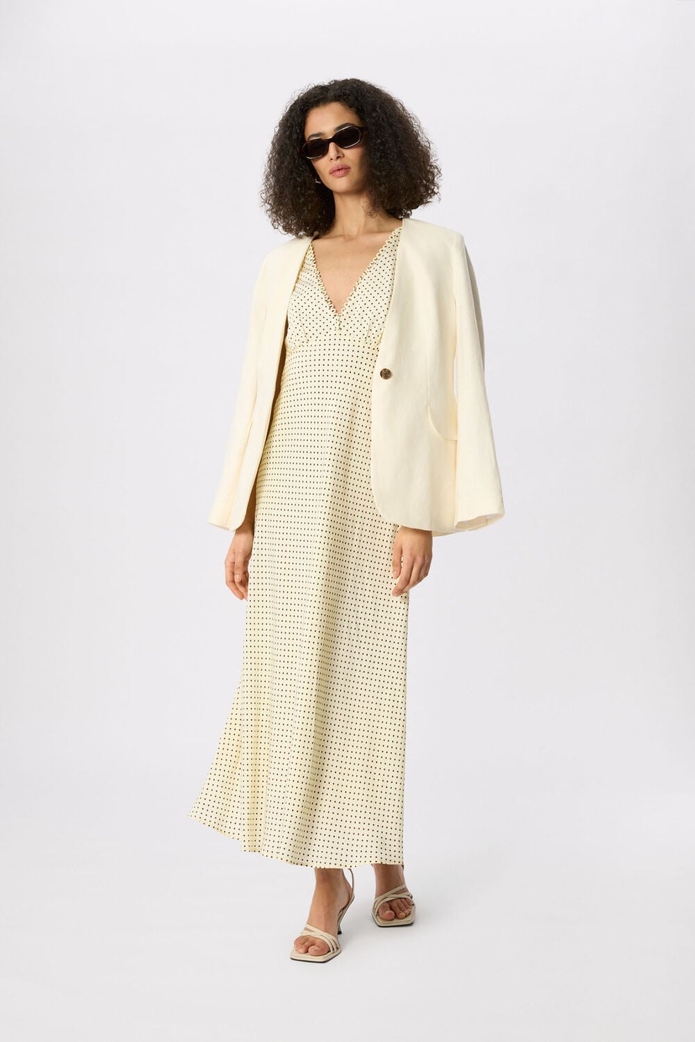 Yellow Mini Spot Sleeveless Dress