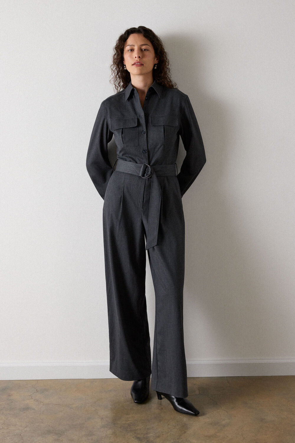 Dark Grey Twill Boiler Suit