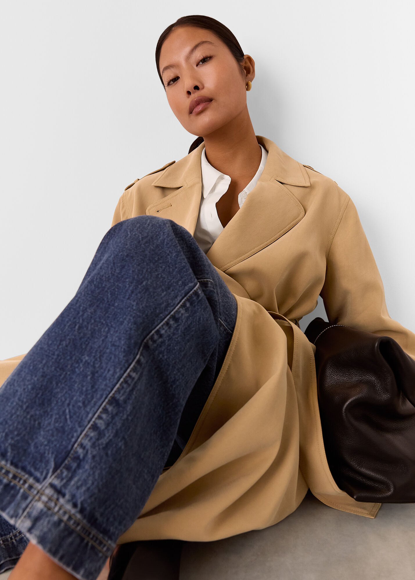Neutral Riley Trench Coat WHISTLES