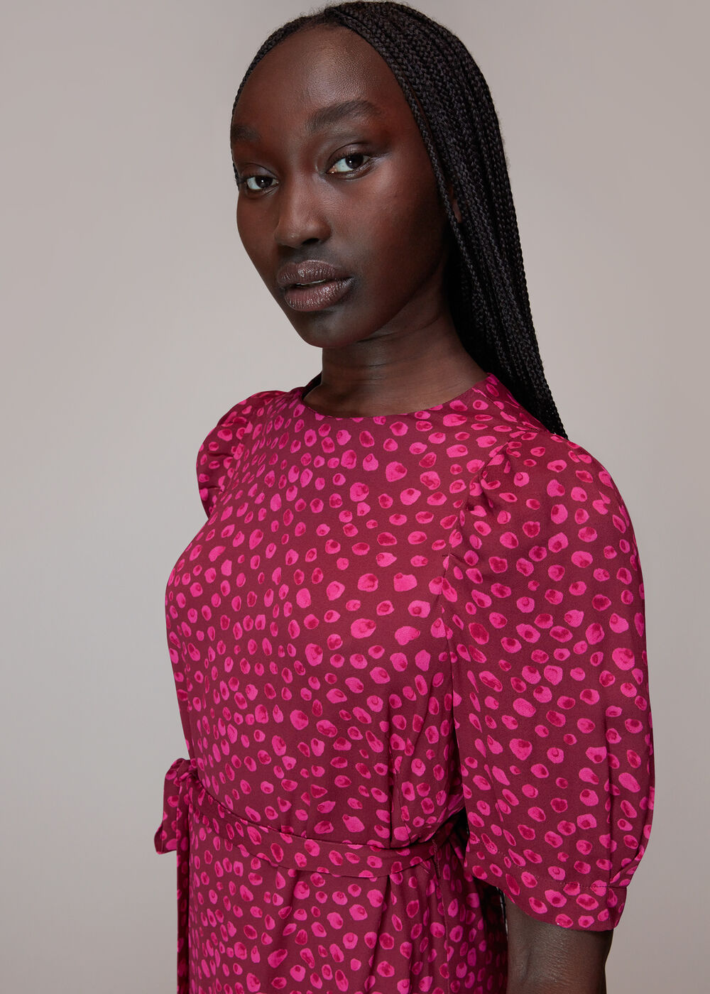 Lava Spot Cut Out Midi Dress