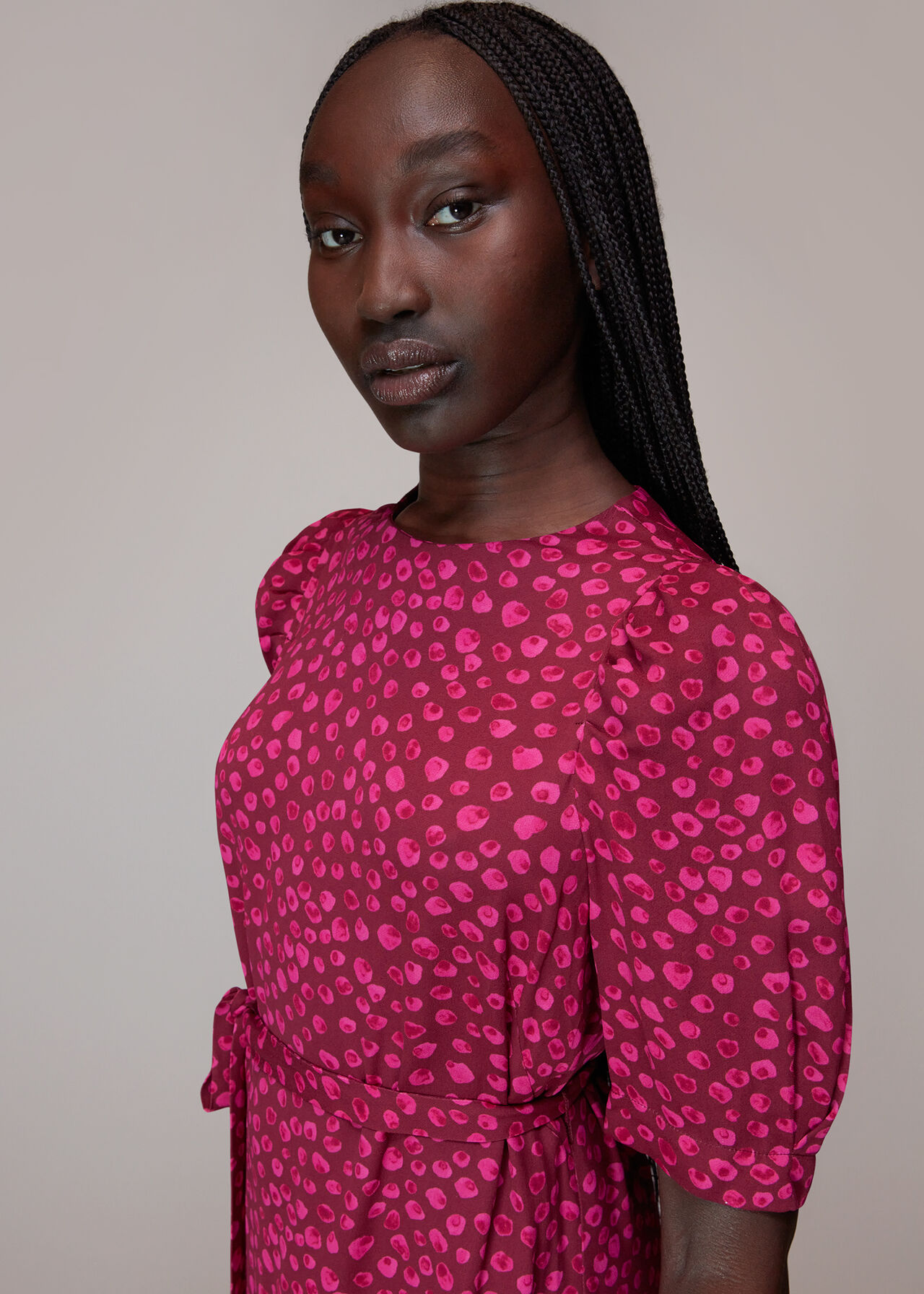 Lava Spot Cut Out Midi Dress