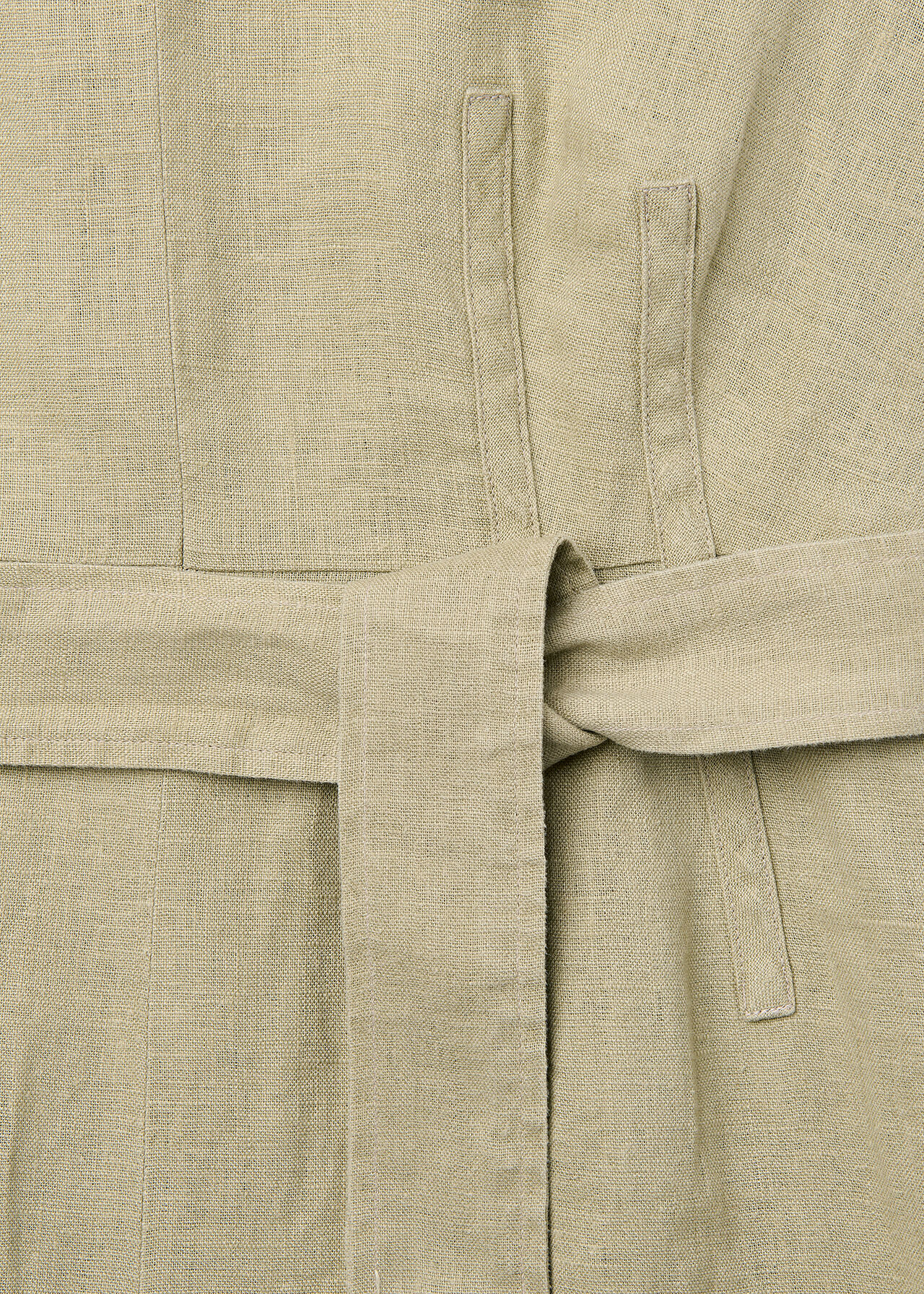 Belted Seamed Linen Jumpsuit