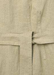Belted Seamed Linen Jumpsuit