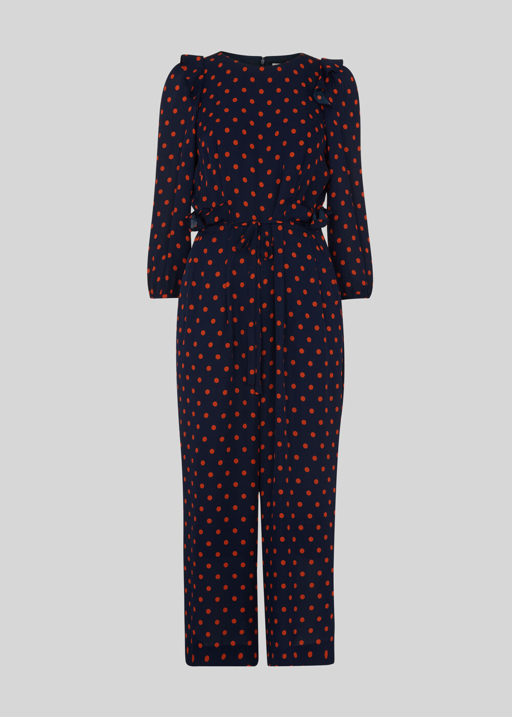 Precilla Spot Silk Jumpsuit