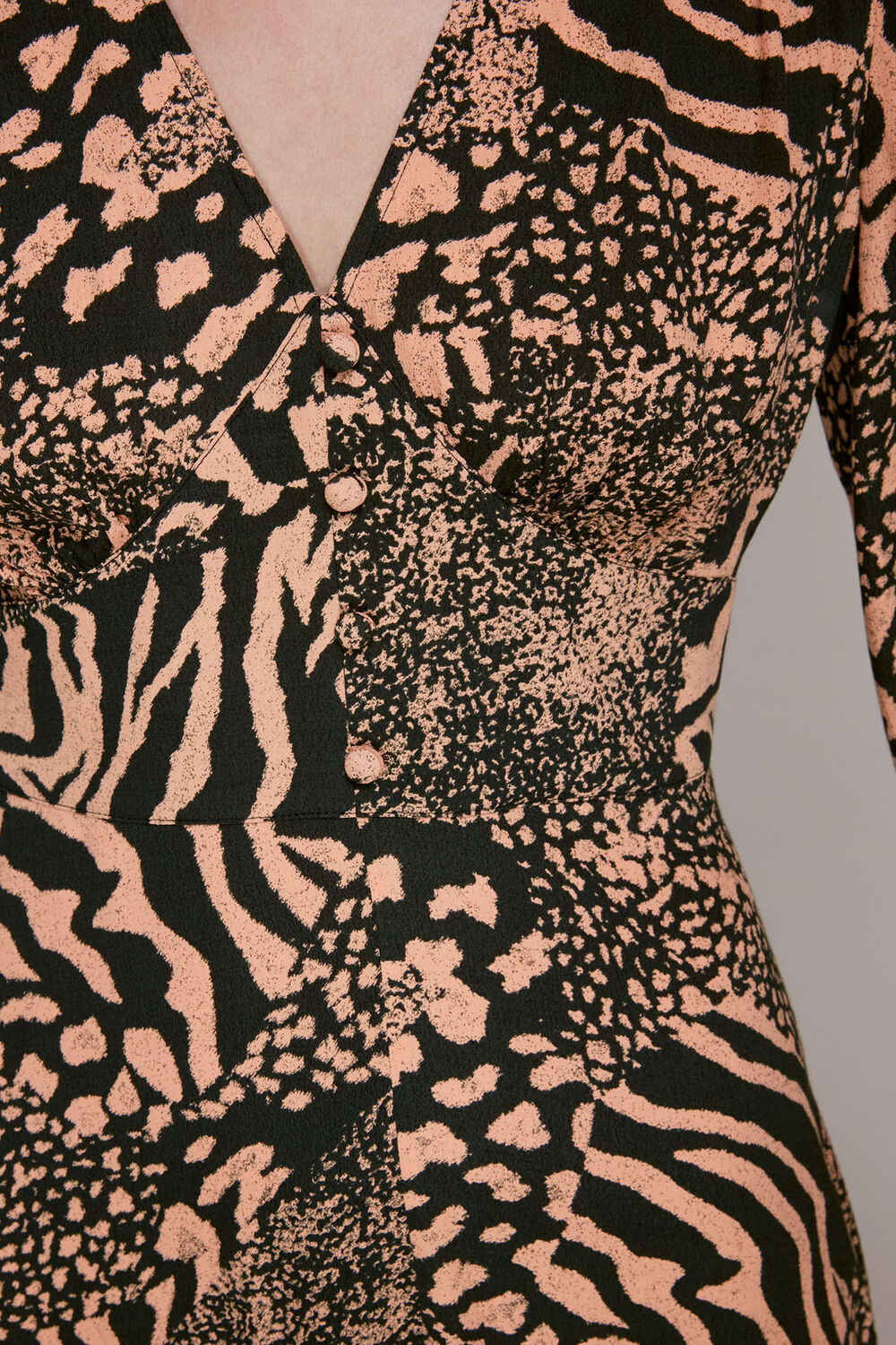 Patchwork Animal Midi Dress