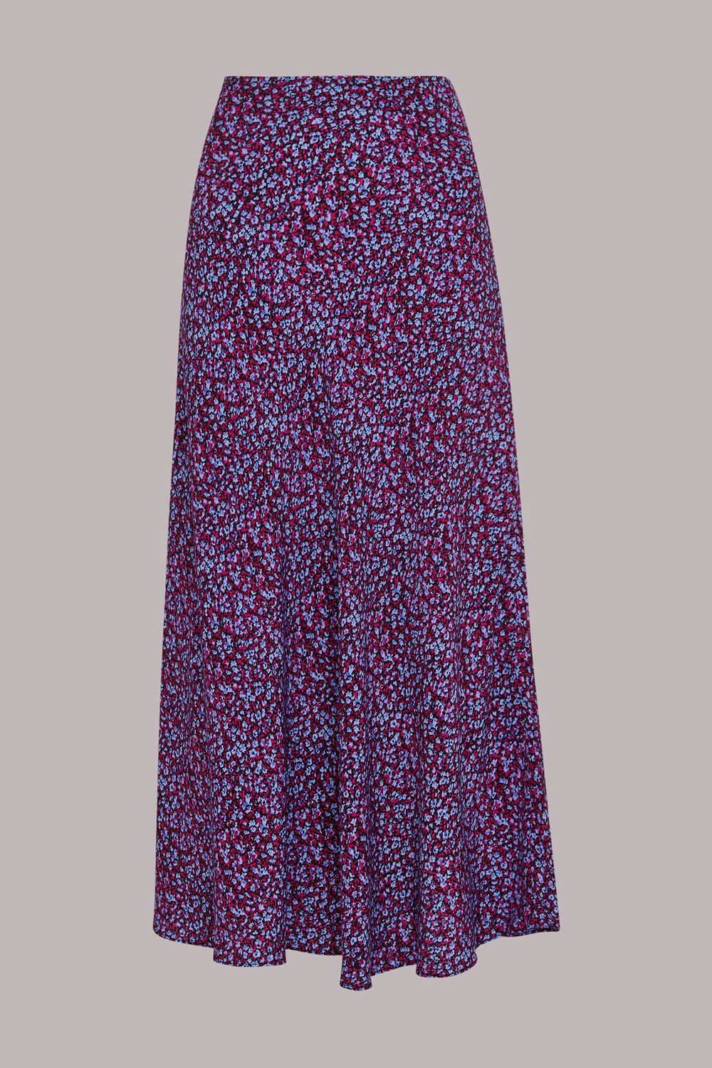 Purple Floral Garden Bias Cut Skirt