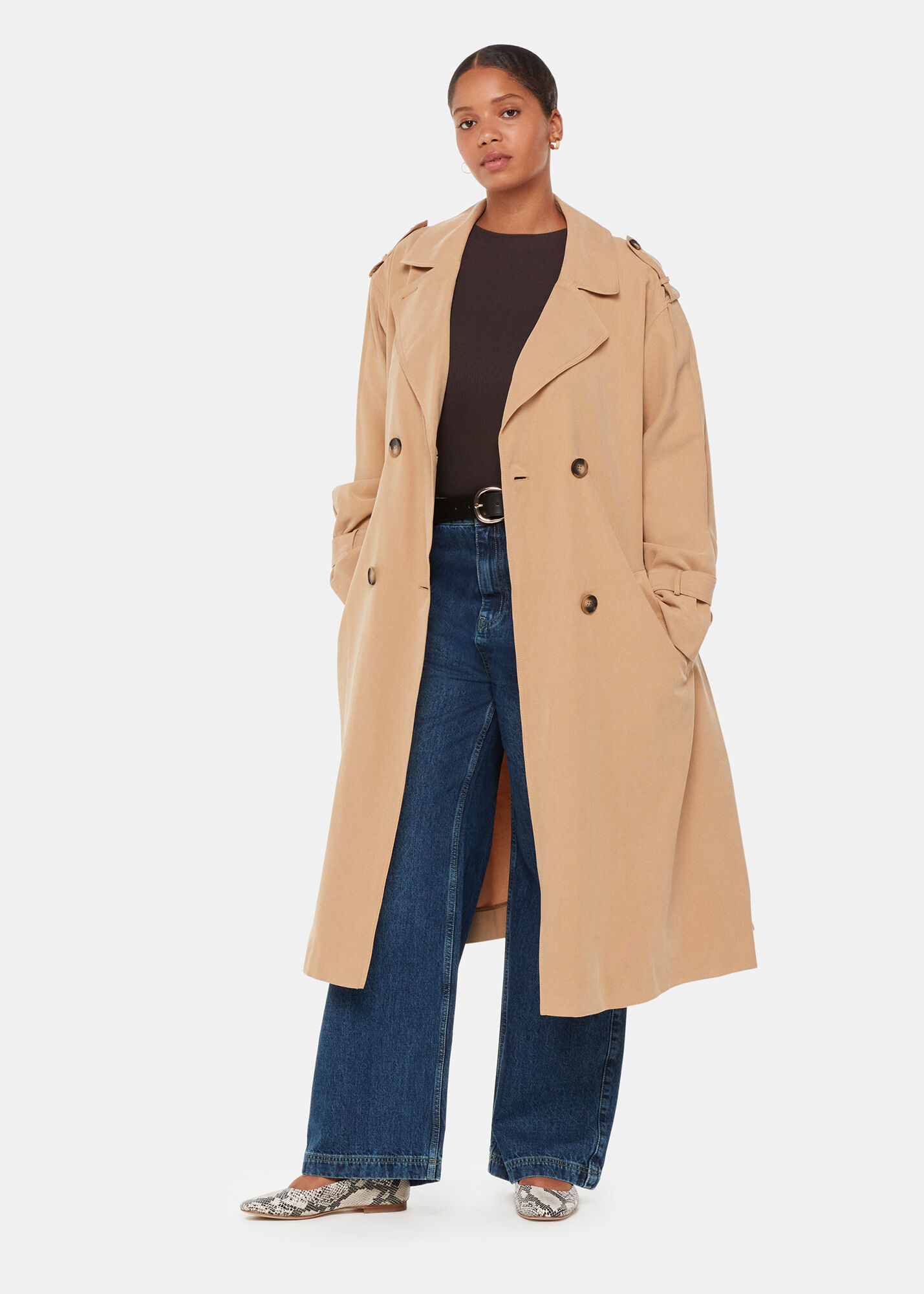 Neutral Riley Trench Coat WHISTLES Whistles UK