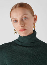 Triple Tube Hoop Earring Gold/Multi