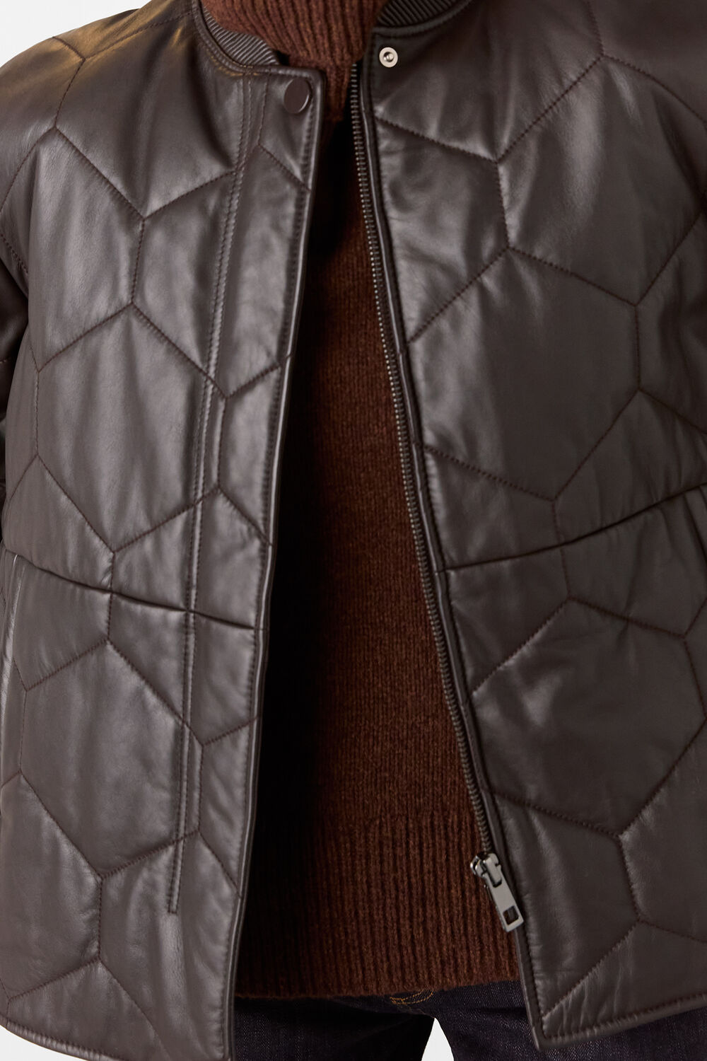 Cleo Leather Quilted Jacket