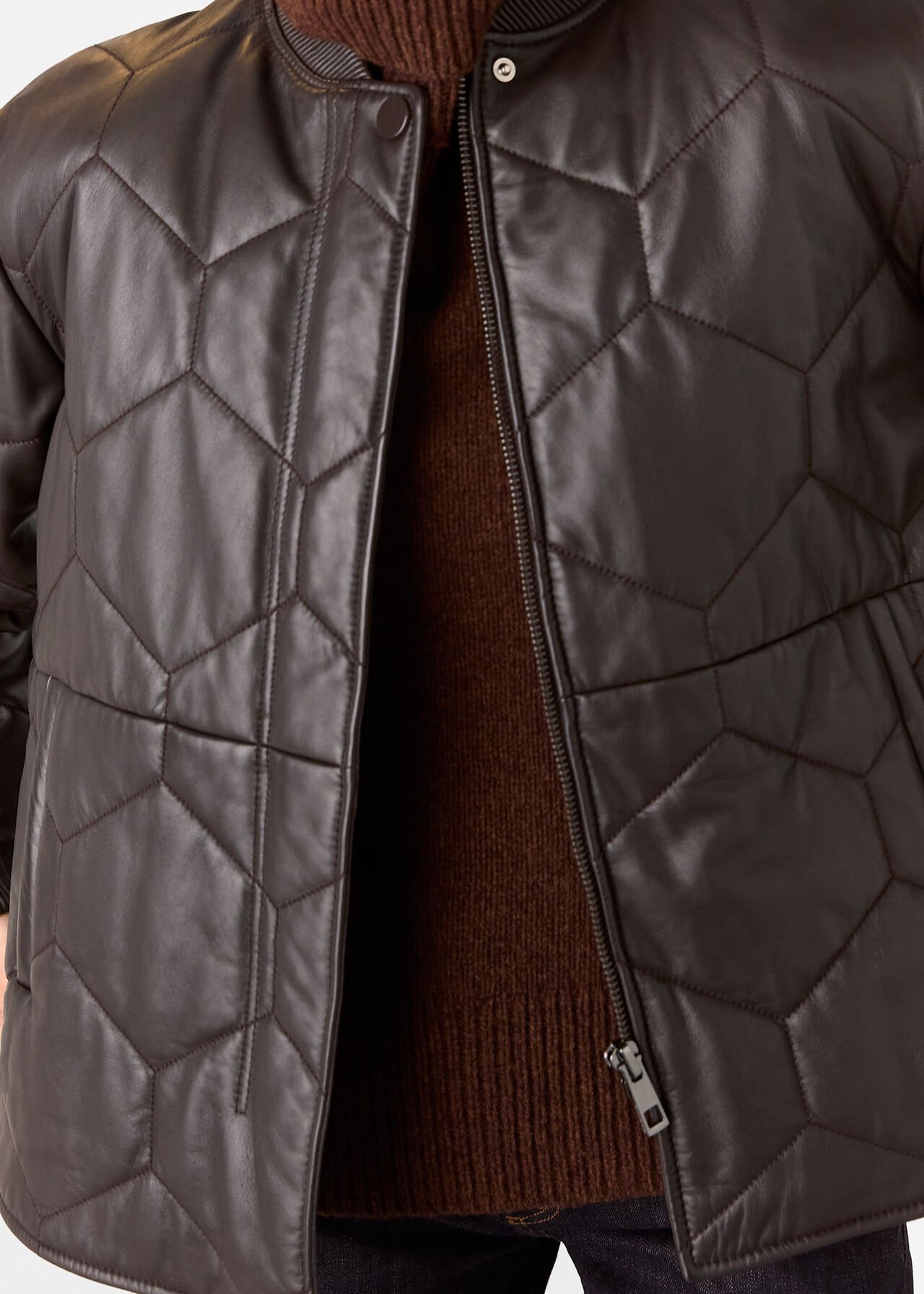 Cleo Leather Quilted Jacket