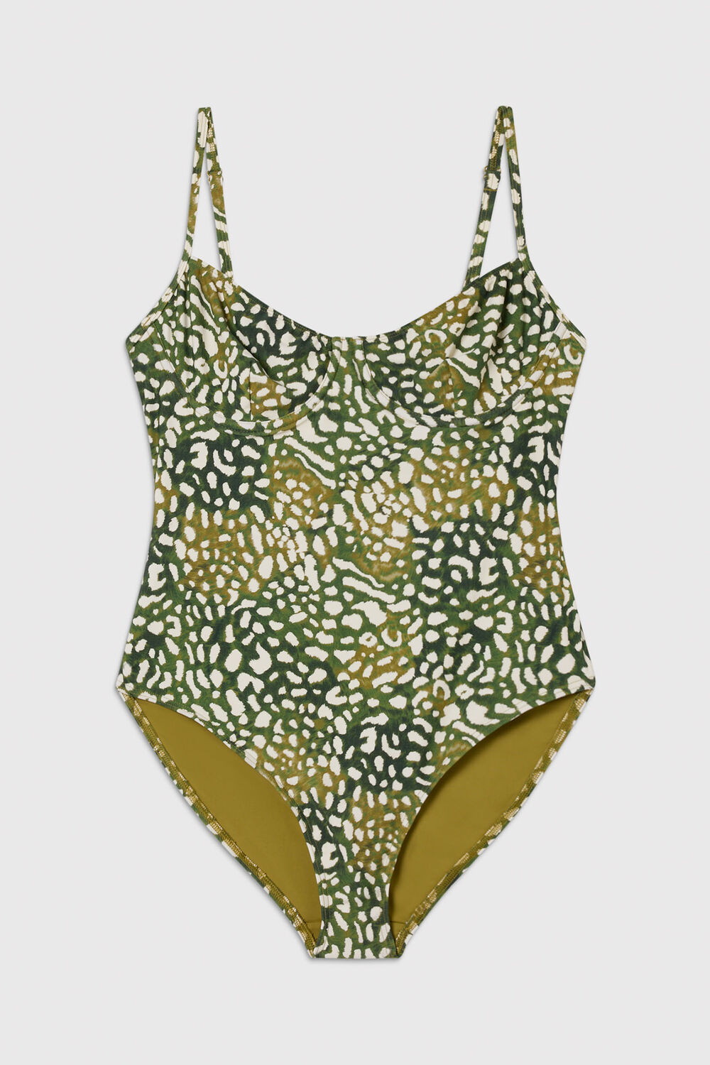 Green Animal Underwire Swimsuit