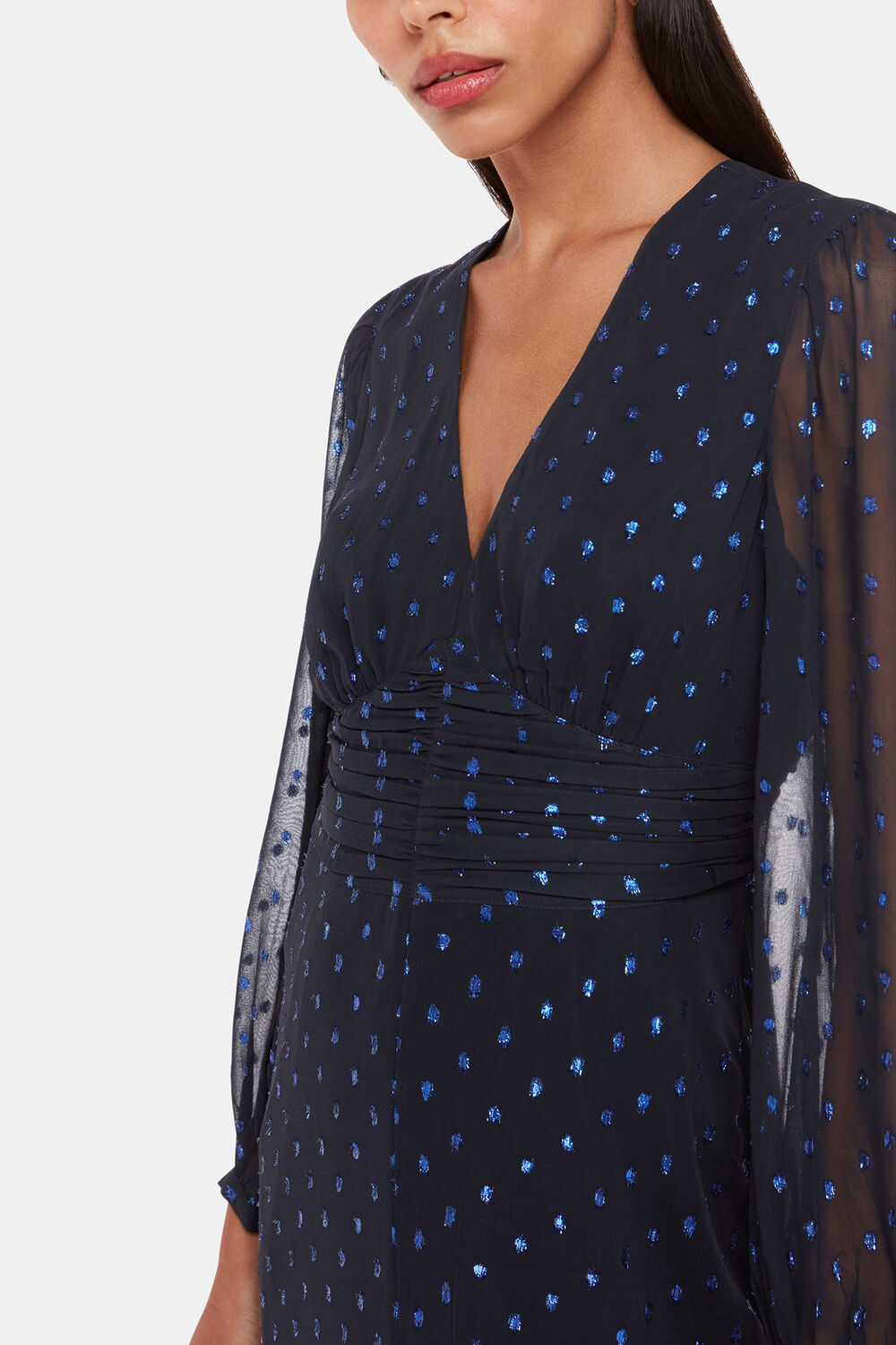 Metallic Dobby Midi Dress