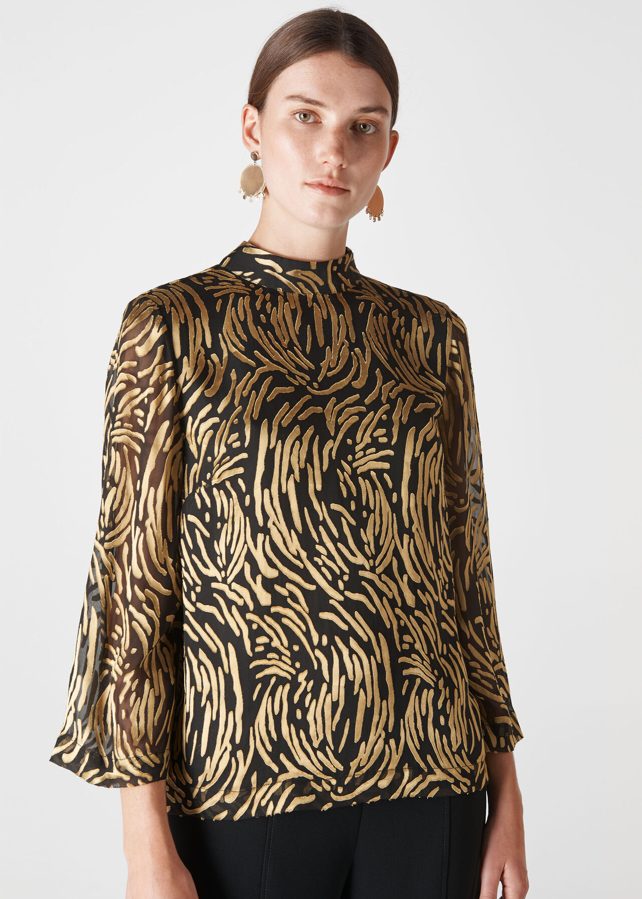 Reed Devore Silk Mix Top Gold/Multi