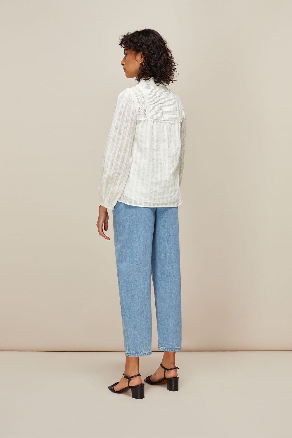 Joy Cotton Dobby Top Ivory