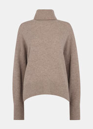 Wool Roll Curved Hem Knit