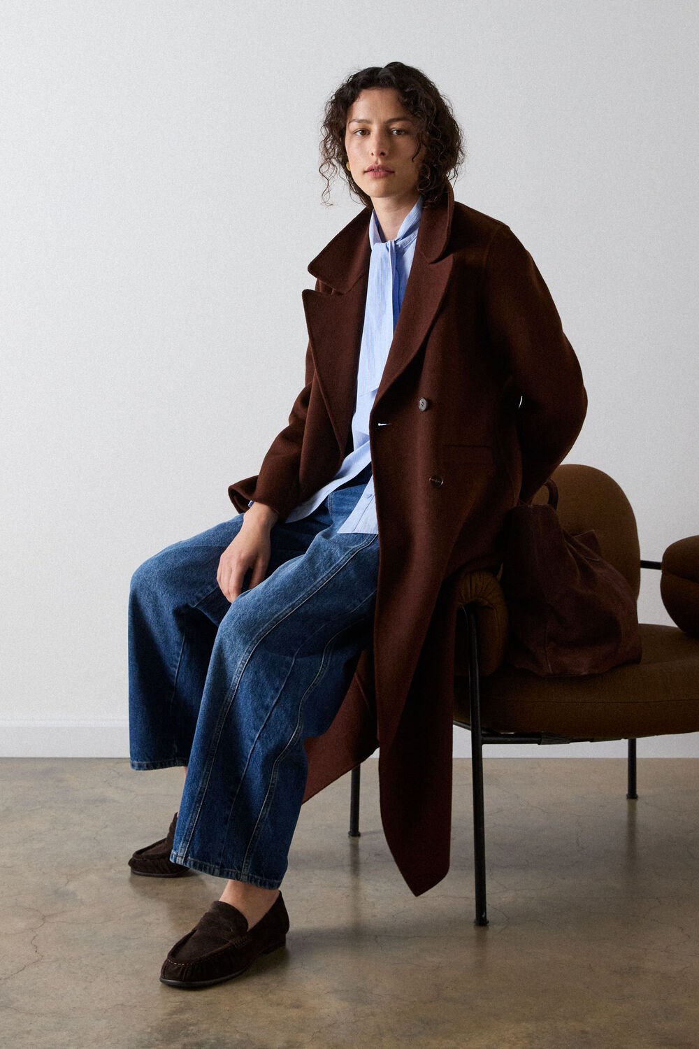 Chocolate Soft Suede Ruched Loafer