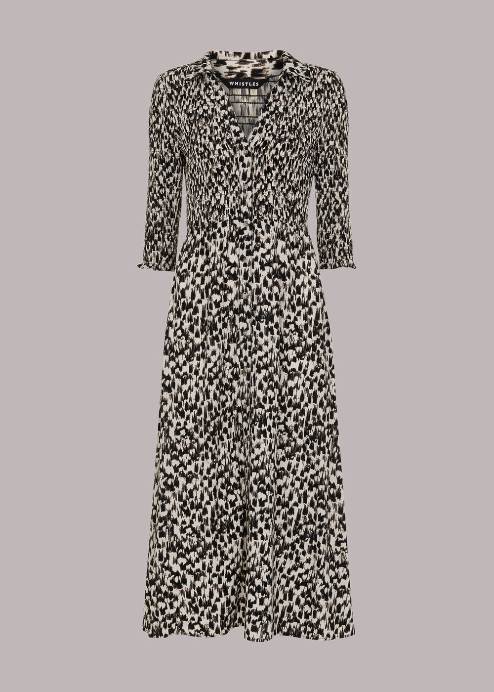 Speeding Squares Shirred Dress