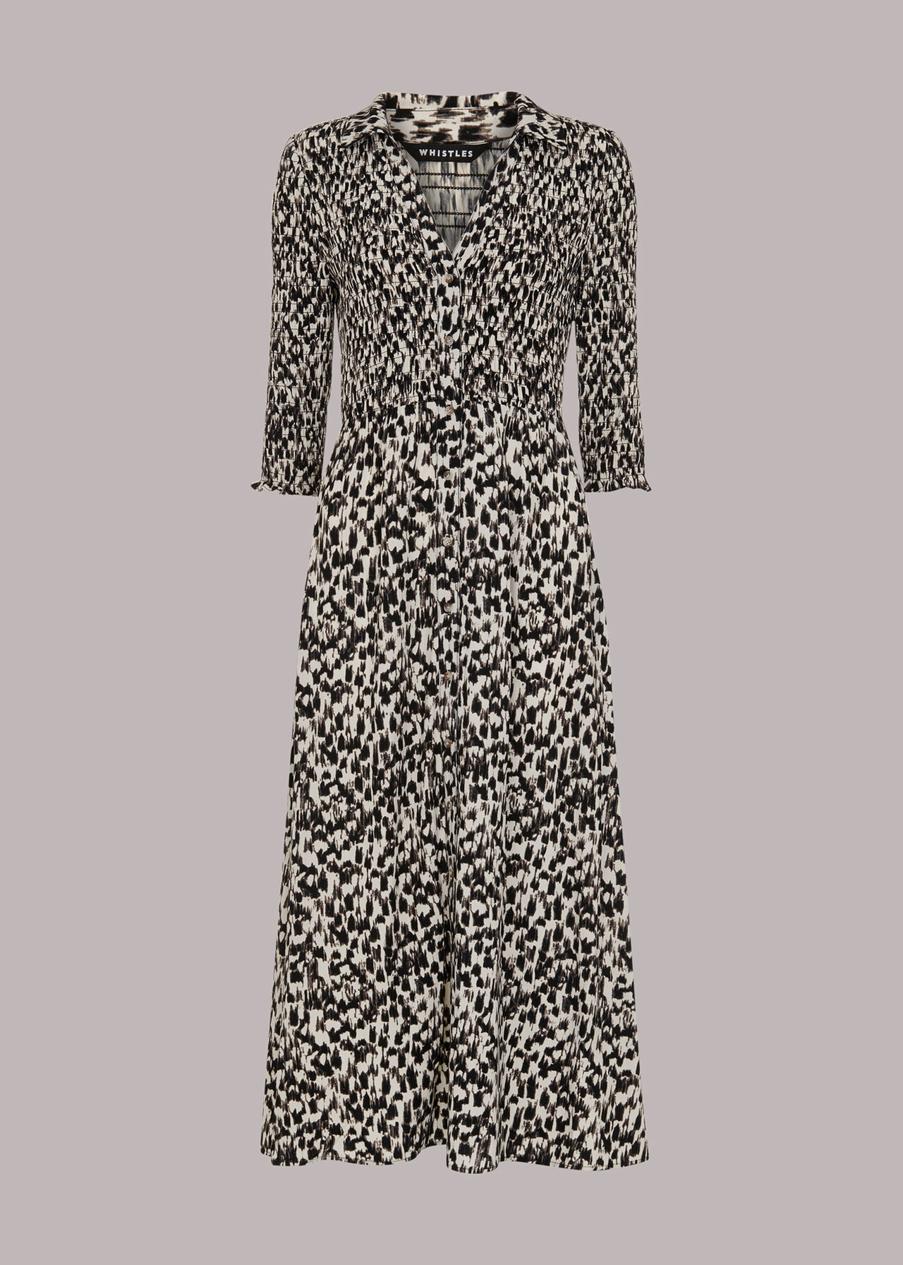 Speeding Squares Shirred Dress