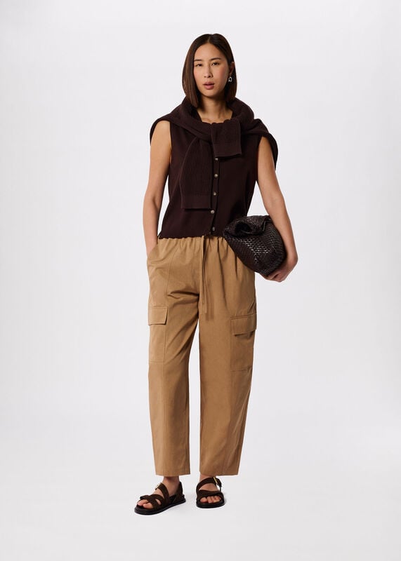 Neutral Utility Cotton Barrel Trouser