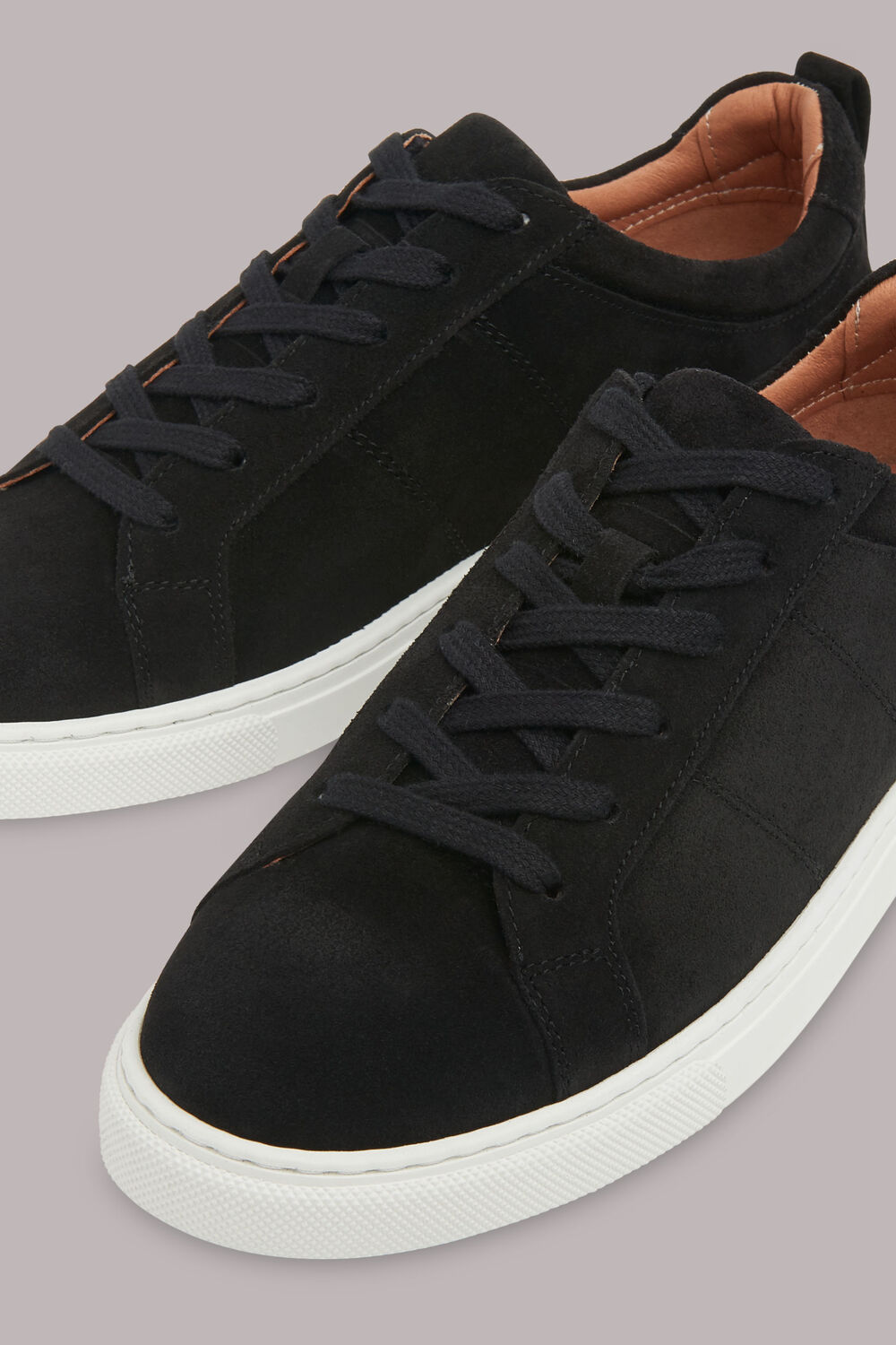 Koki Suede Lace Up Trainer Black