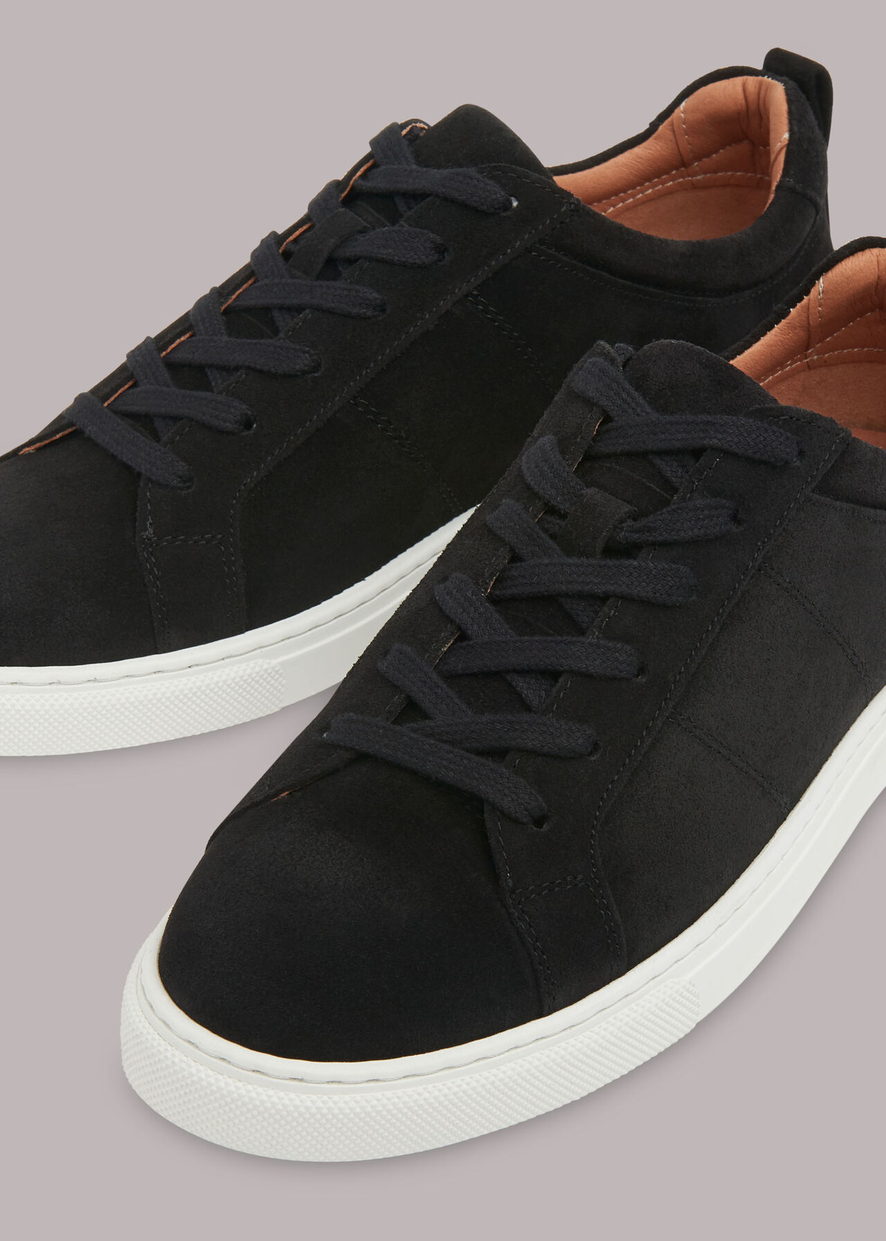 Koki Suede Lace Up Trainer Black