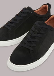 Koki Suede Lace Up Trainer Black