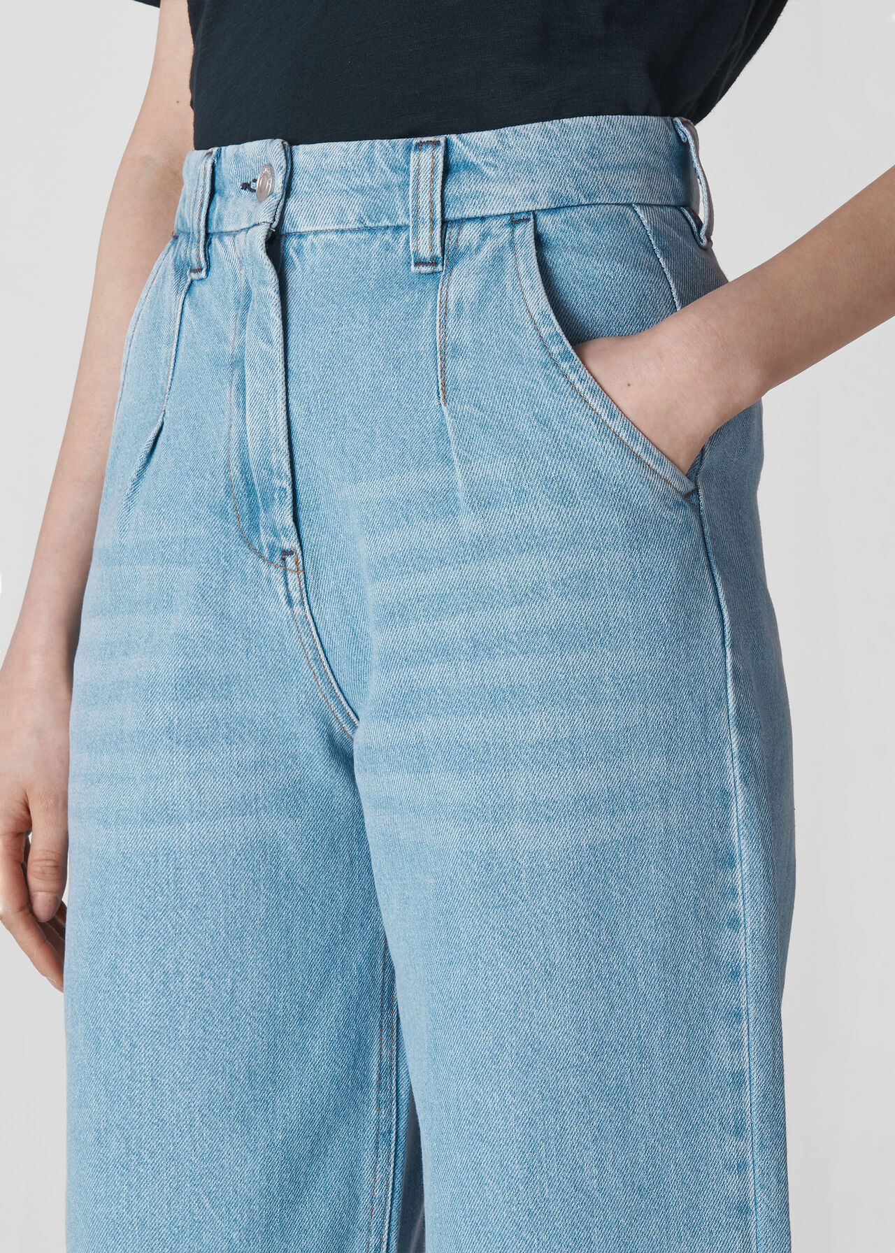 Daniella Pleat Front Jean Denim