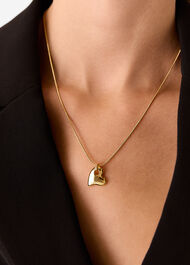 Curved Heart Chain Necklace